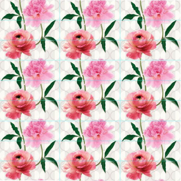 Mural Rosas fondo pared en azulejos. Mural Roses tiled wall background