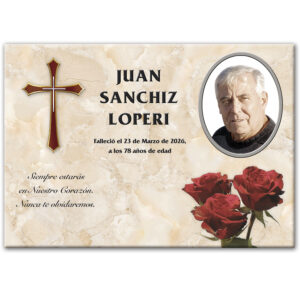 Lápida 31,6x45 cm. con foto en cerámica